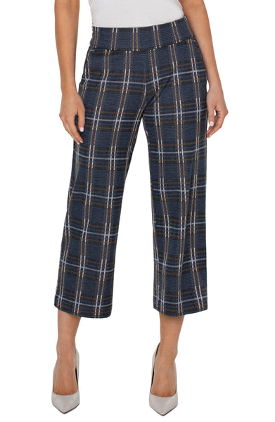 Twill Pajama Pants - Navy blue/plaid - Ladies