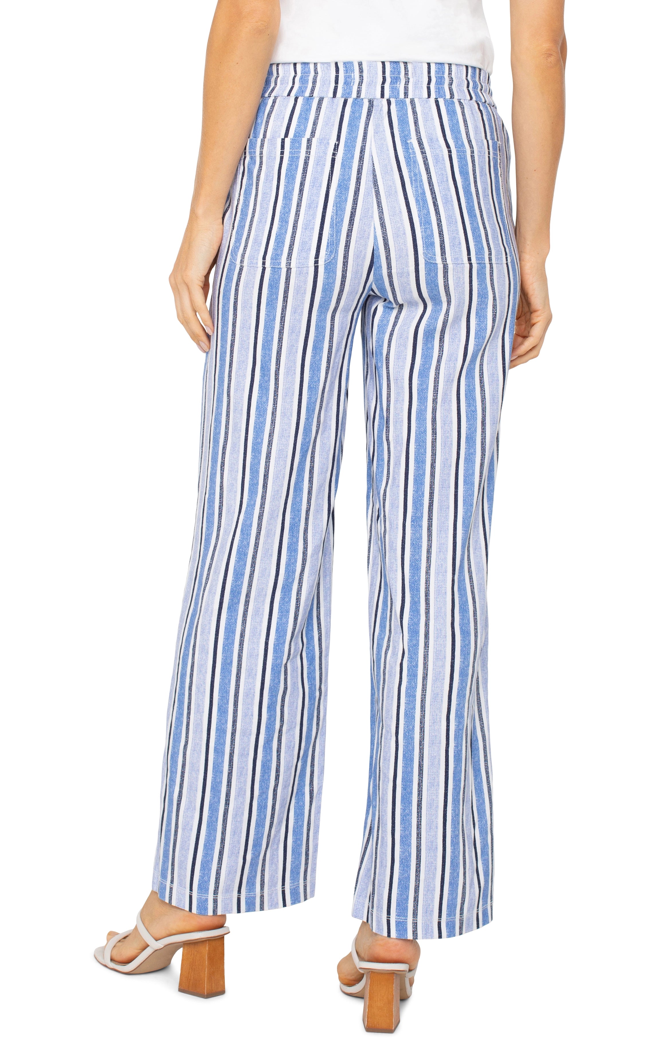 WHITE BLUE MULTI STRIPE