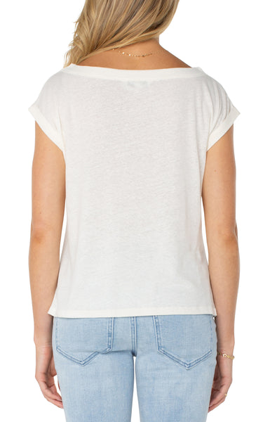 SHORT SLEEVE BOAT NECK KNIT TOP – LIVERPOOL LOS ANGELES