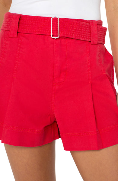 (取寄) リバプールロサンゼルス レディース プリーツ トラウザー ショーツ Liverpool Los Angeles women Pleated Trouser Shorts Soft White LM9376FS03-GERANIUM-D-