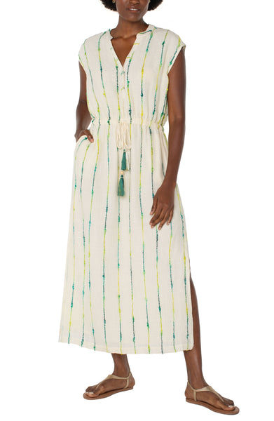 【関税＆送料込み】Palm Angels Striped Midi Dress Palm Angels Striped Midi Dress | Blue | FARFETCH GE