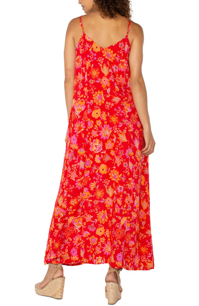 (取寄) リバプールロサンゼルス レディース スパゲッティ ストラップ ウーブン マキシ ドレス Liverpool Los Angeles women Spaghetti Strap Woven Maxi Dress Red Orange Floral SPAGHETTI STRAP WOVEN MAXI DRESS – LIVERPOOL LOS ANGELES