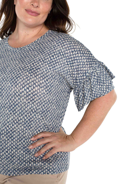 1/2 SLEEVE DROP SHOULDER WITH RUFFLE – LIVERPOOL LOS ANGELES