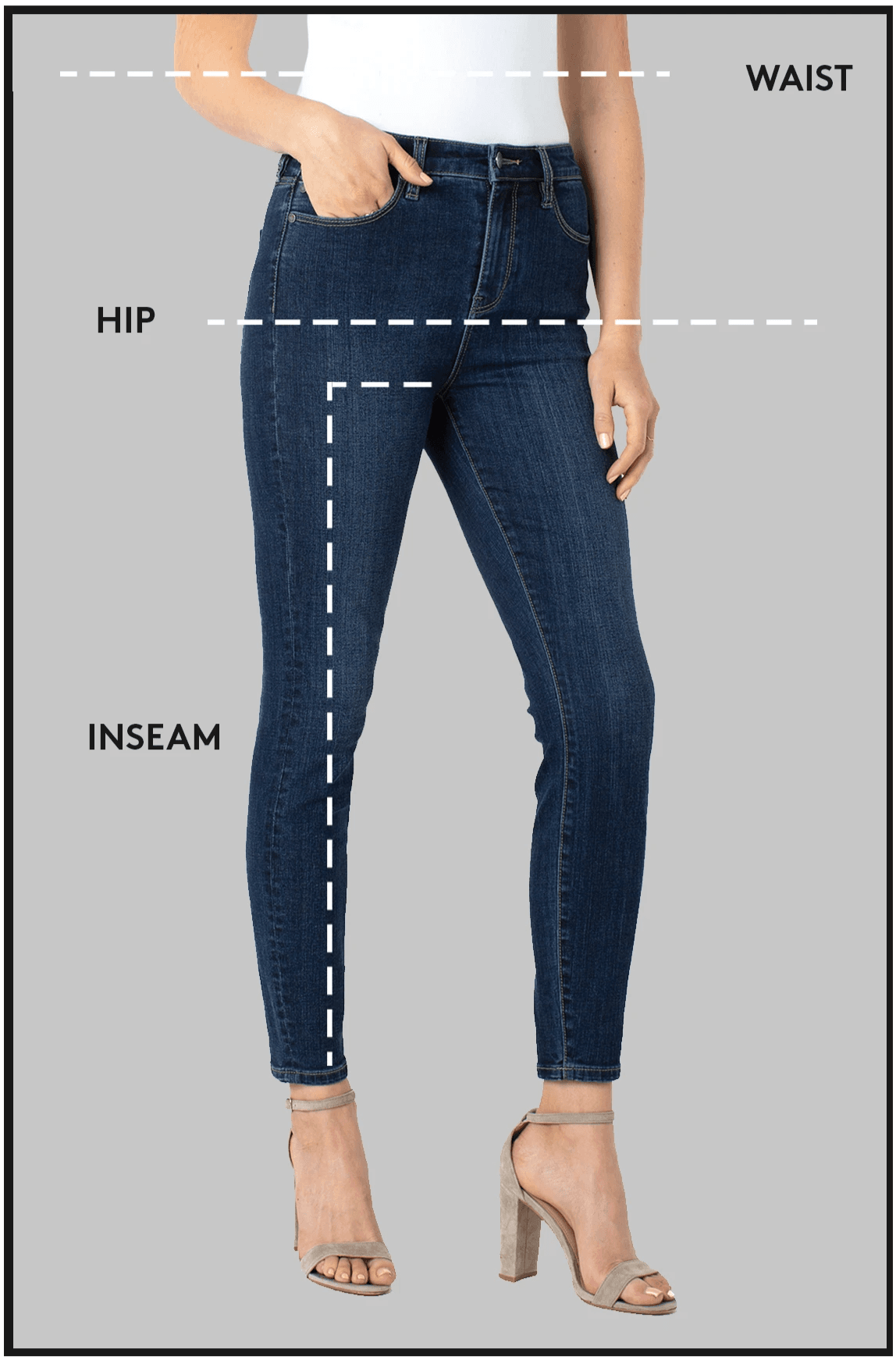 jeans measurement guide waist hip inseam