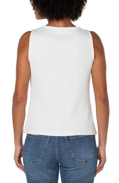 SLEEVELESS BOAT NECK RIB KNIT TOP – LIVERPOOL LOS ANGELES