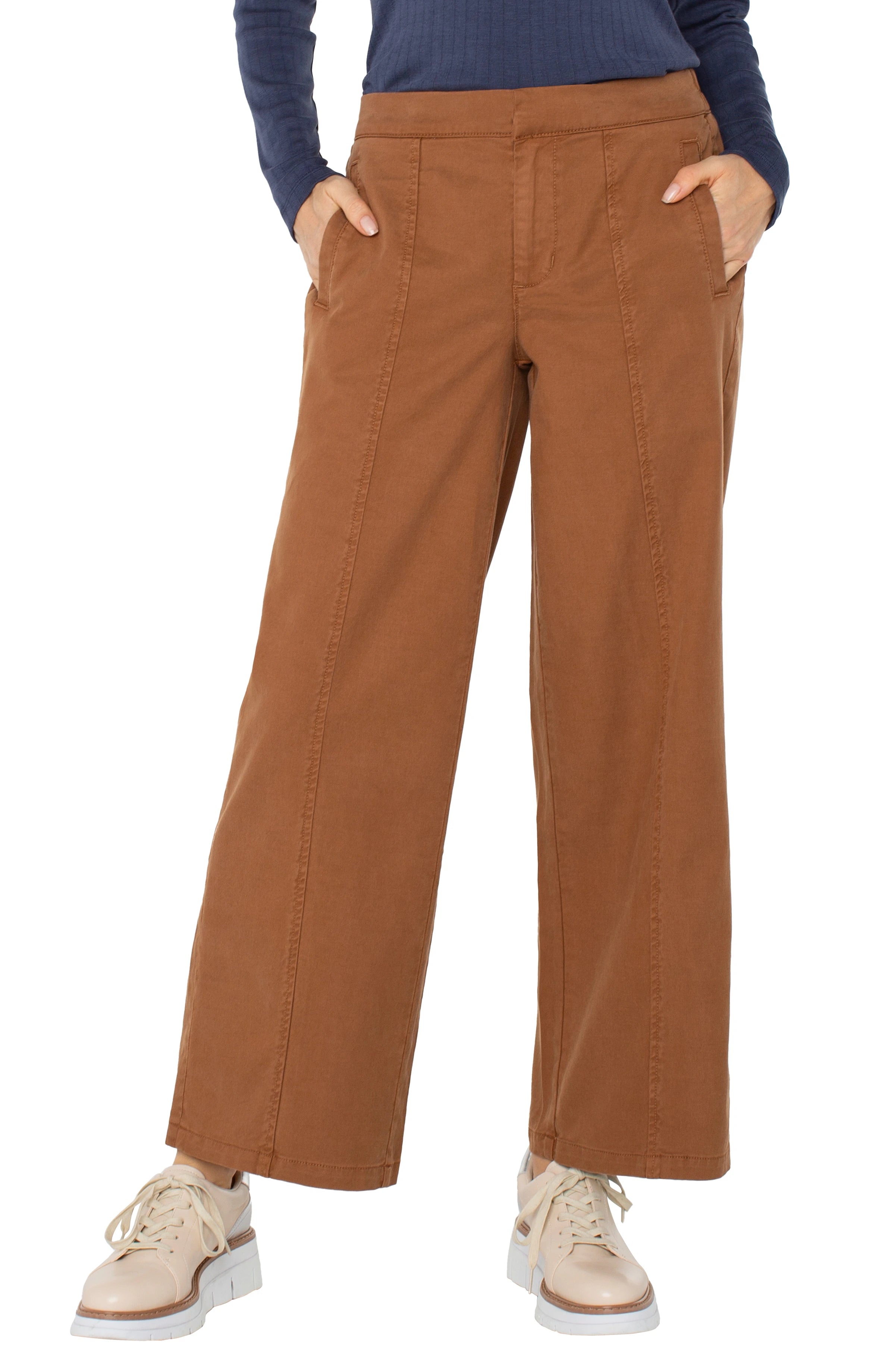 WIDE LEG TROUSER WITH ELASTIC BACK WAISTBAND – LIVERPOOL LOS ANGELES