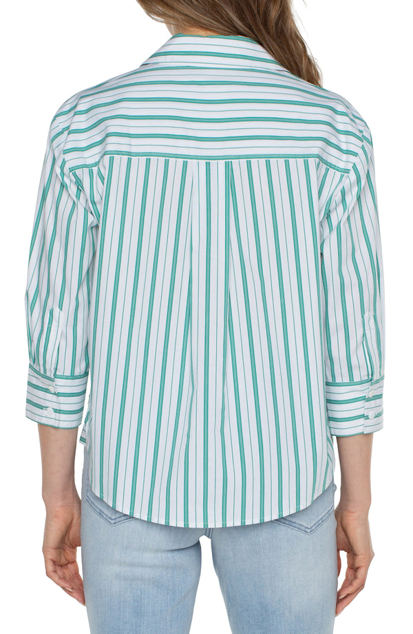 BUTTON FRONT SHIRT WITH 3/4 SLEEVE - View 2