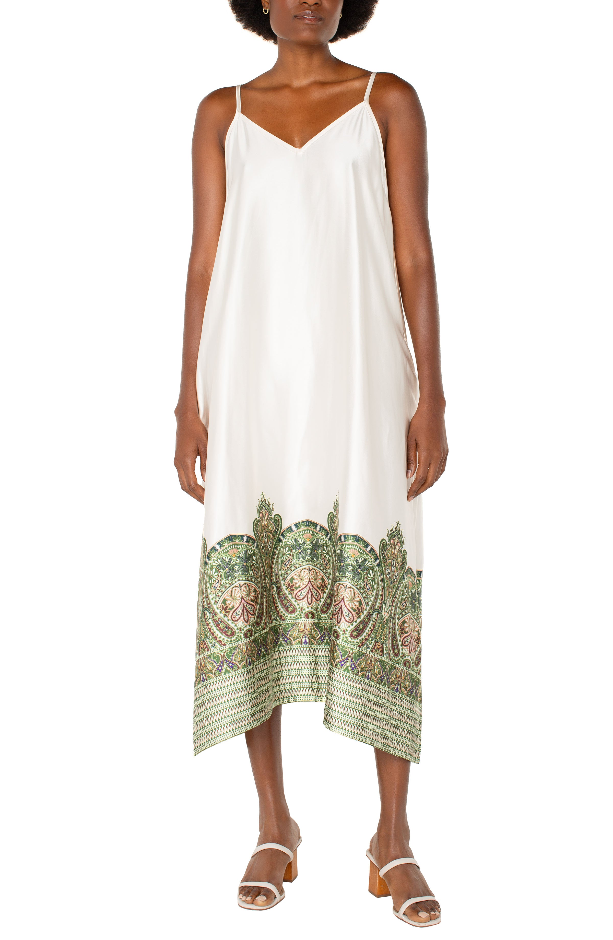 CREAM OLIVE PAISLEY PRINT