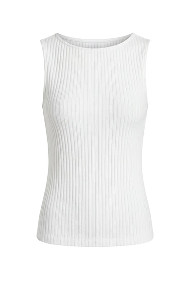 SLEEVELESS BOAT NECK RIB KNIT TOP – LIVERPOOL LOS ANGELES