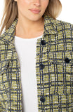 GREEN MULTI PLAID BOUCLE