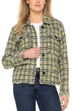 GREEN MULTI PLAID BOUCLE