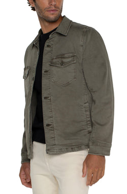 Open SHIRT JACKET PEWTER GREEN-1 in gallery view
