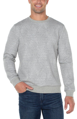 Open DIAMOND PATTERN PULLOVER GREY-1 in gallery view