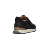 black athletic shoes men’s sneaker back view