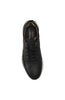 black athletic shoes top view, casual footwear, comfortable sneakers, men's shoes, lace-up design