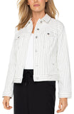 WHITE BLACK PINSTRIPE
