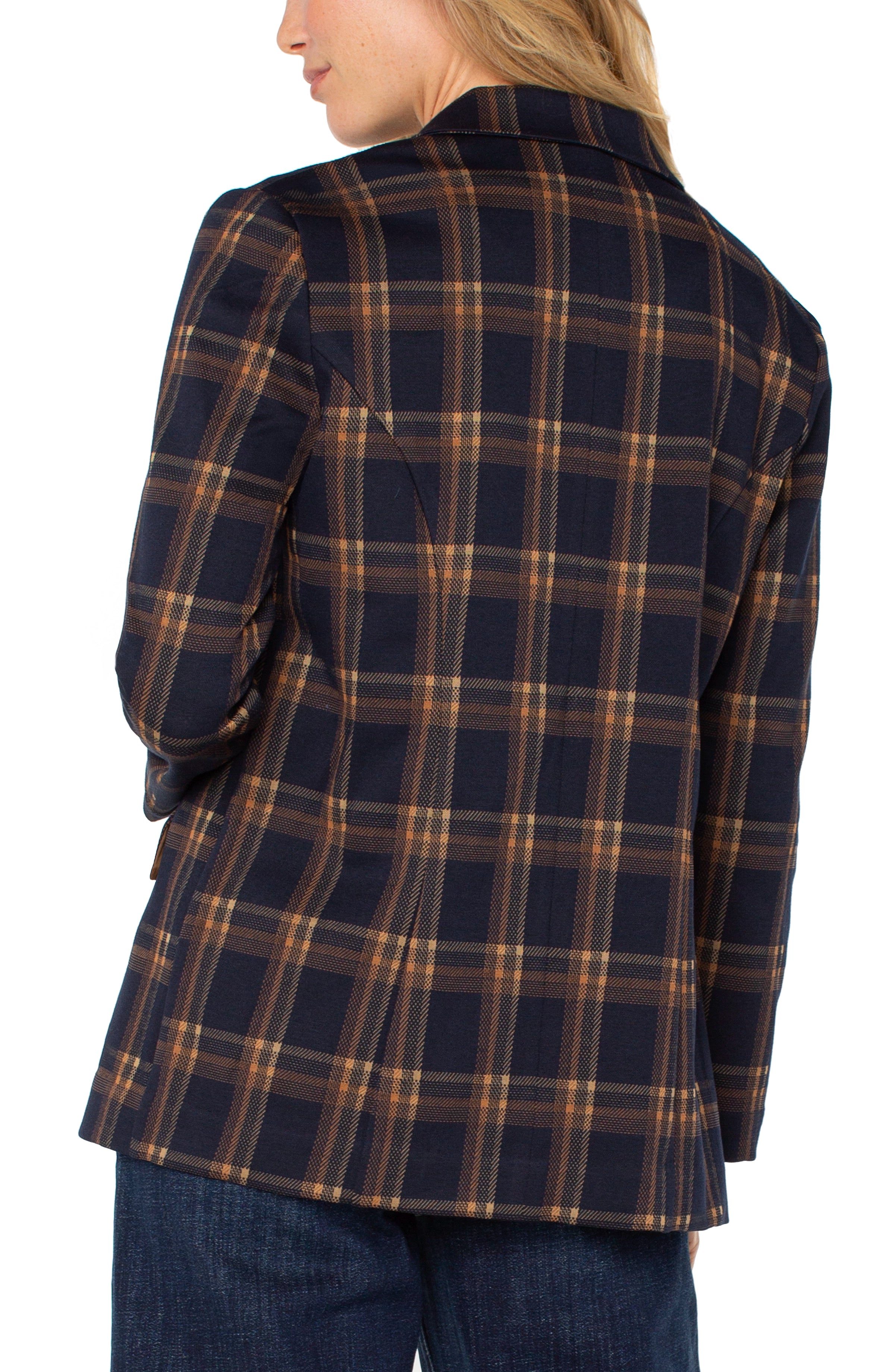 NAVY TOFFEE PLAID