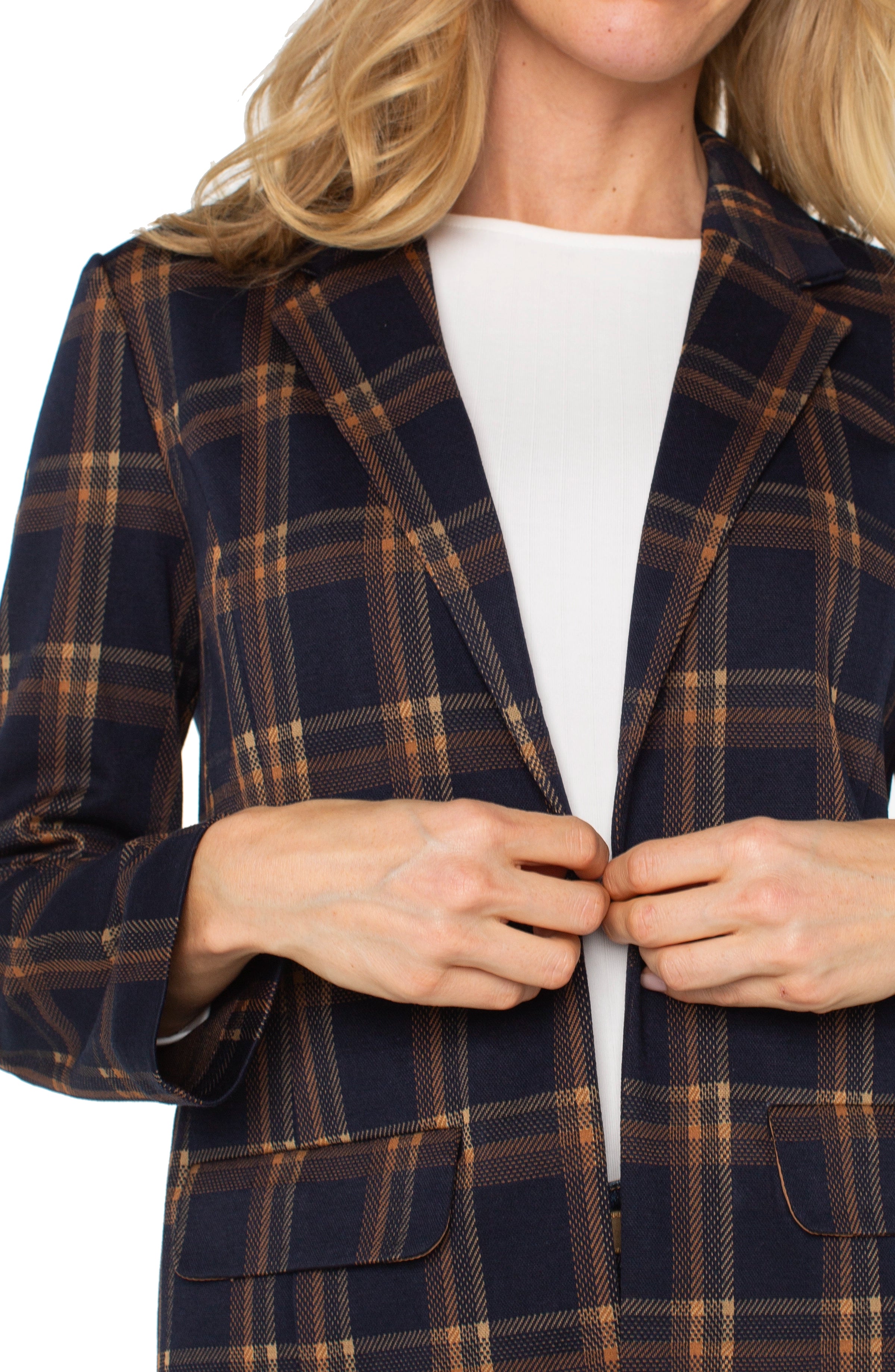 NAVY TOFFEE PLAID