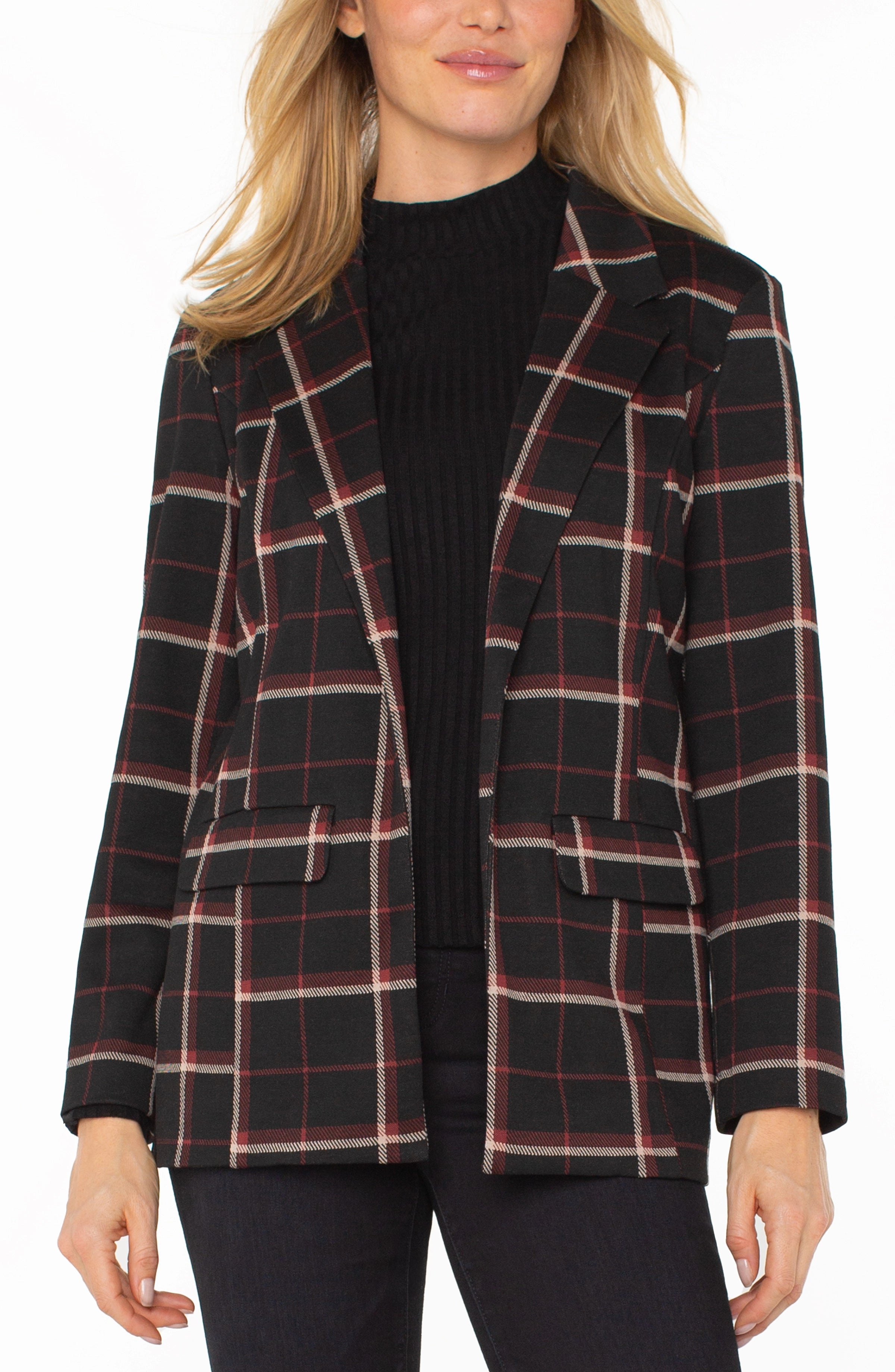 BLACK RED TATTERSALL PLAID