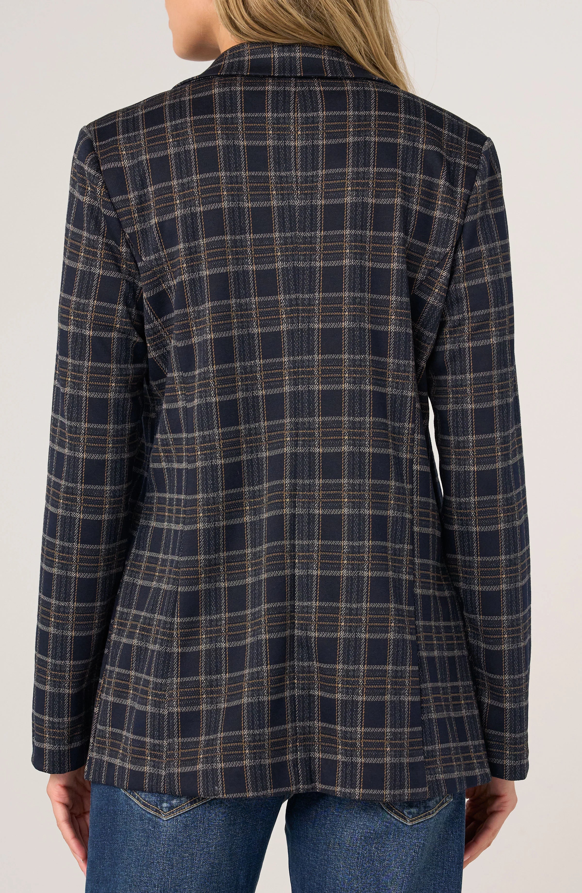 NAVY TAN PLAID