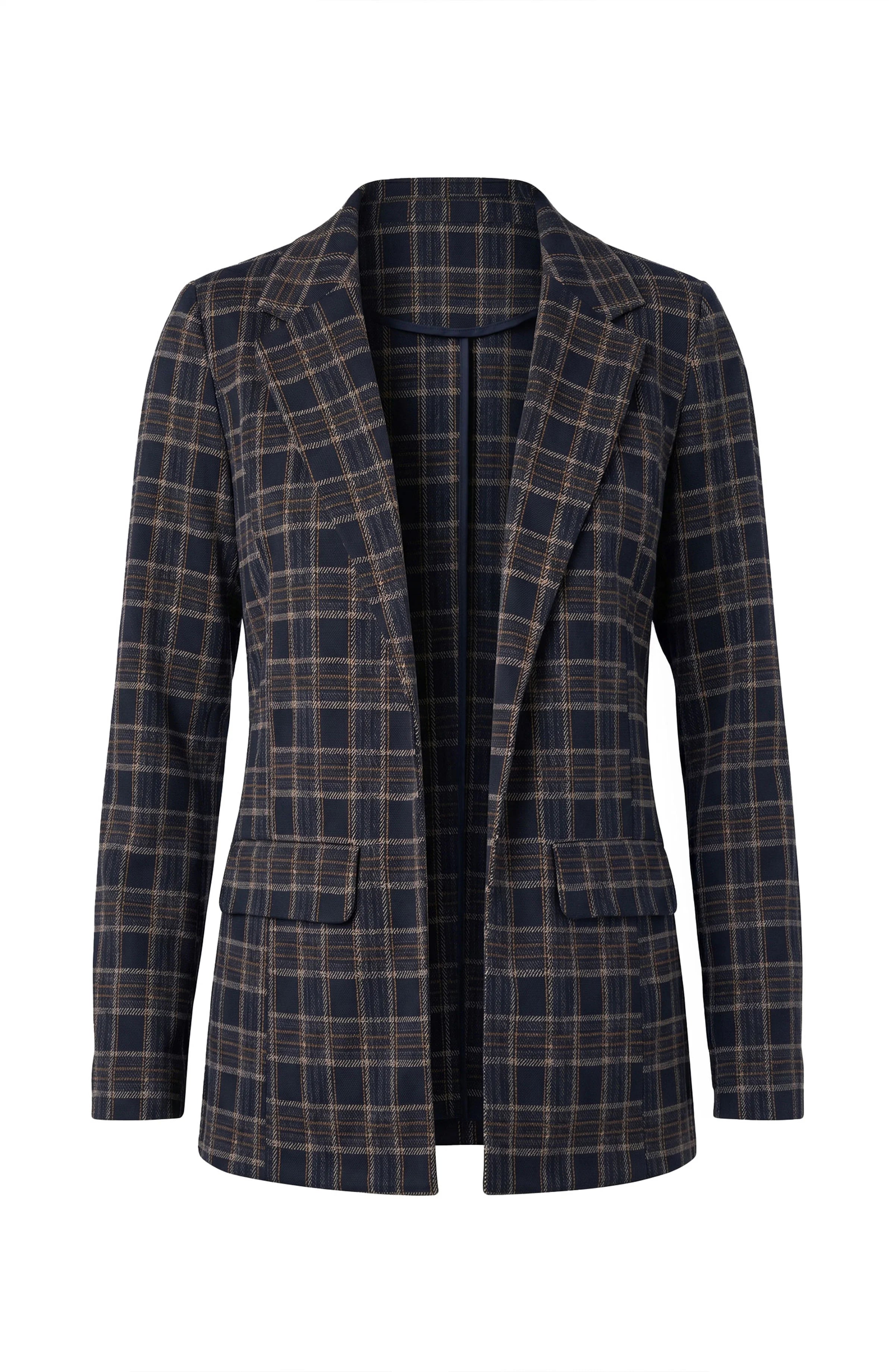 NAVY TAN PLAID