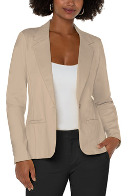 Open FITTED BLAZER BISCUIT TAN-1 in gallery view