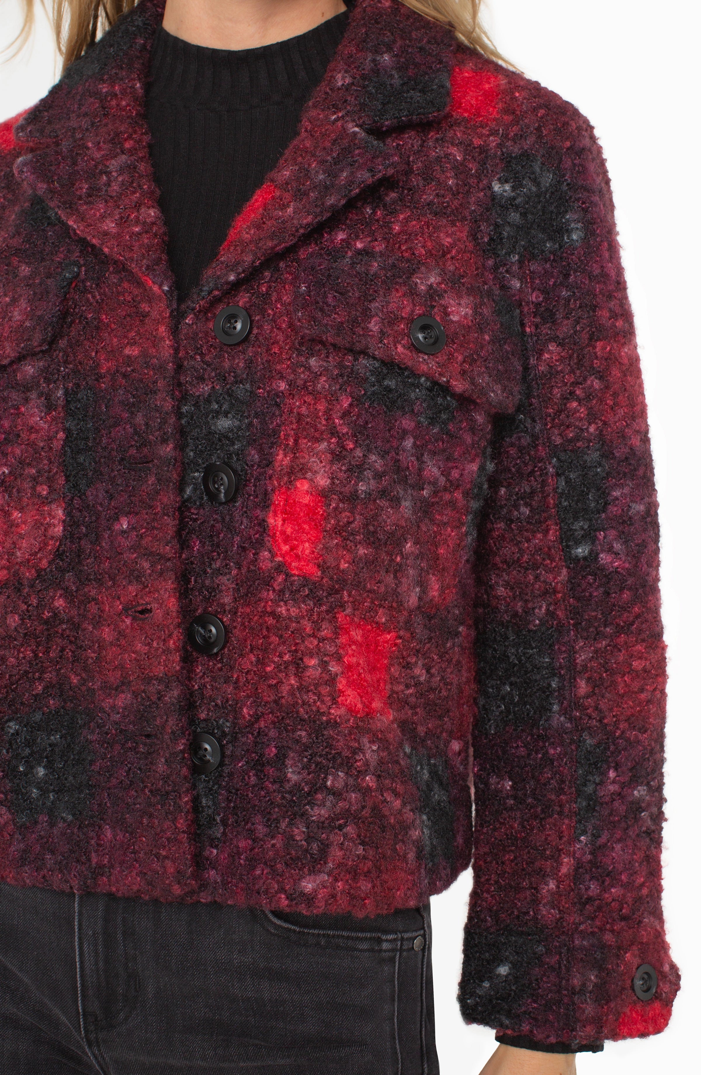 RED BLACK BUFFALO CHECK SHERPA