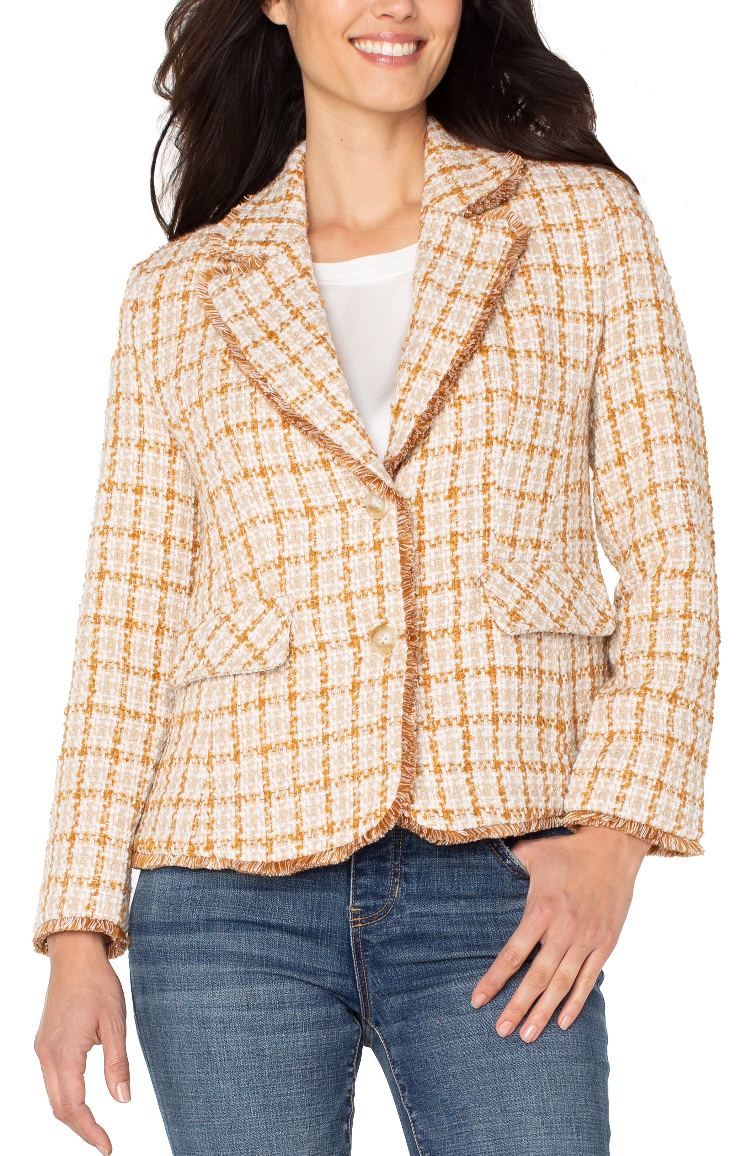 BLAZER WITH FRAYED EDGES