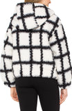 WHITE BLACK CURLY LAMB WINDOWPANE
