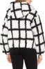 WHITE BLACK CURLY LAMB WINDOWPANE