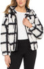 WHITE BLACK CURLY LAMB WINDOWPANE