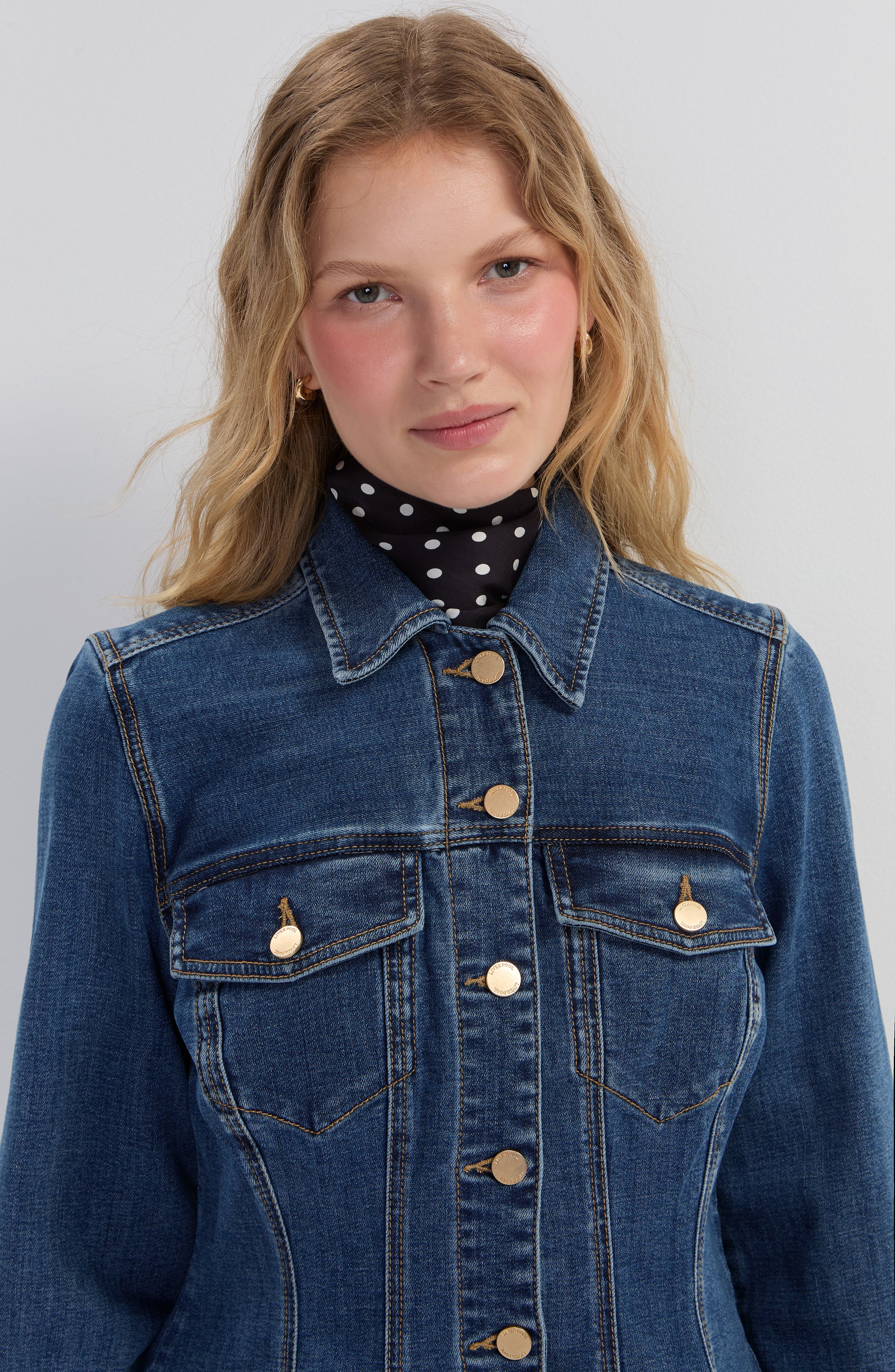 FIT AND FLARE TRUCKER JACKET