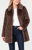COLLARED FAUX FUR COAT