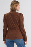 PUFF SLEEVE TRUCKER JACKET W/ RUFFLE COLLAR