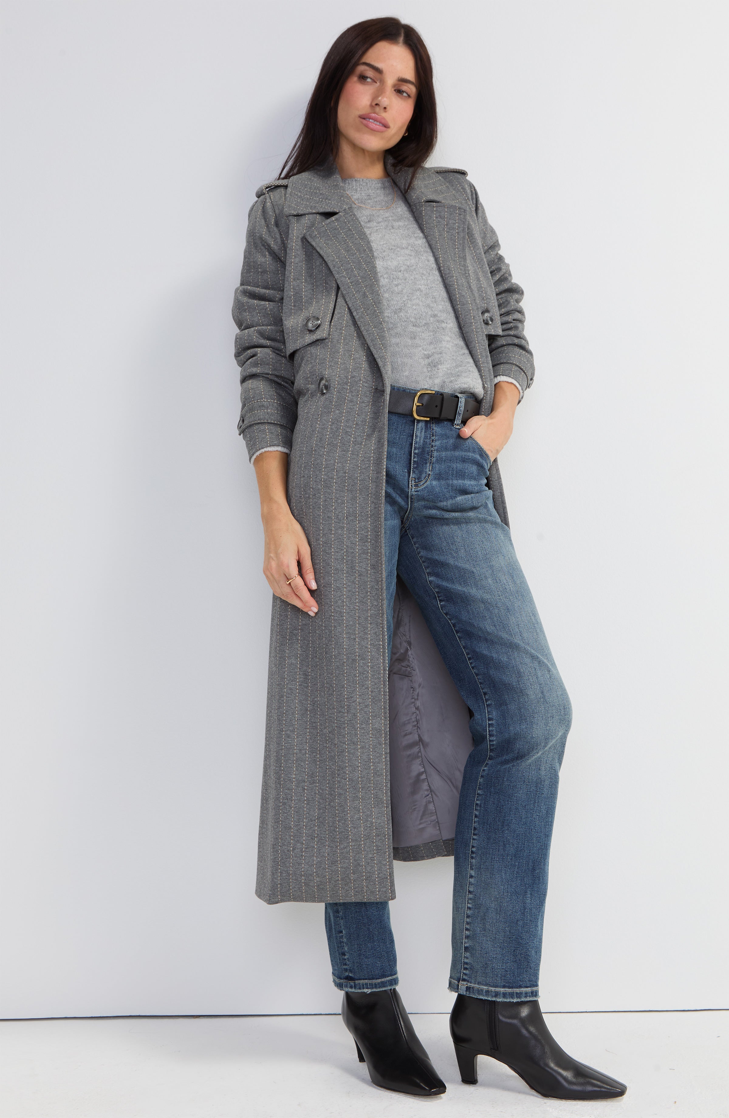 HEATHER GREY TICKING STRIPE