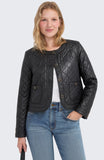 QUILTED COLLARLESS JACKET