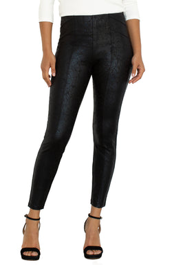 Open REESE SEAMED PULL-ON LEGGING BLACK CRACKLE COATED-1 in gallery view