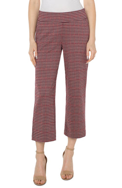 Open MABEL PULL-ON CROP STRAIGHT MULBERRY MULTI HOUNDSTOOTH-1 in gallery view