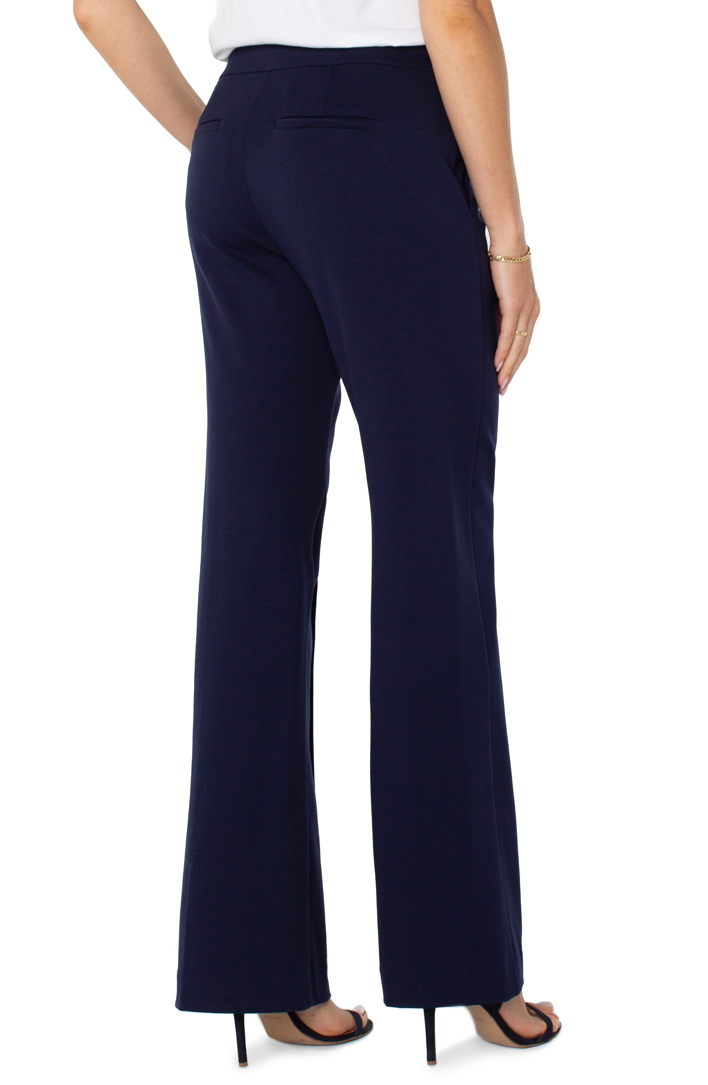 Liverpool Los Angeles Women's Petite Pull-On Wide-Leg Pants - Blue Liverpool Los Angeles Women's Petite Pull-On Wide-Leg Pants - Blue