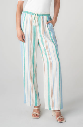 CREAM TEAL MULTI STRIPE