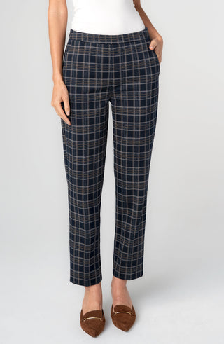 NAVY TAN PLAID
