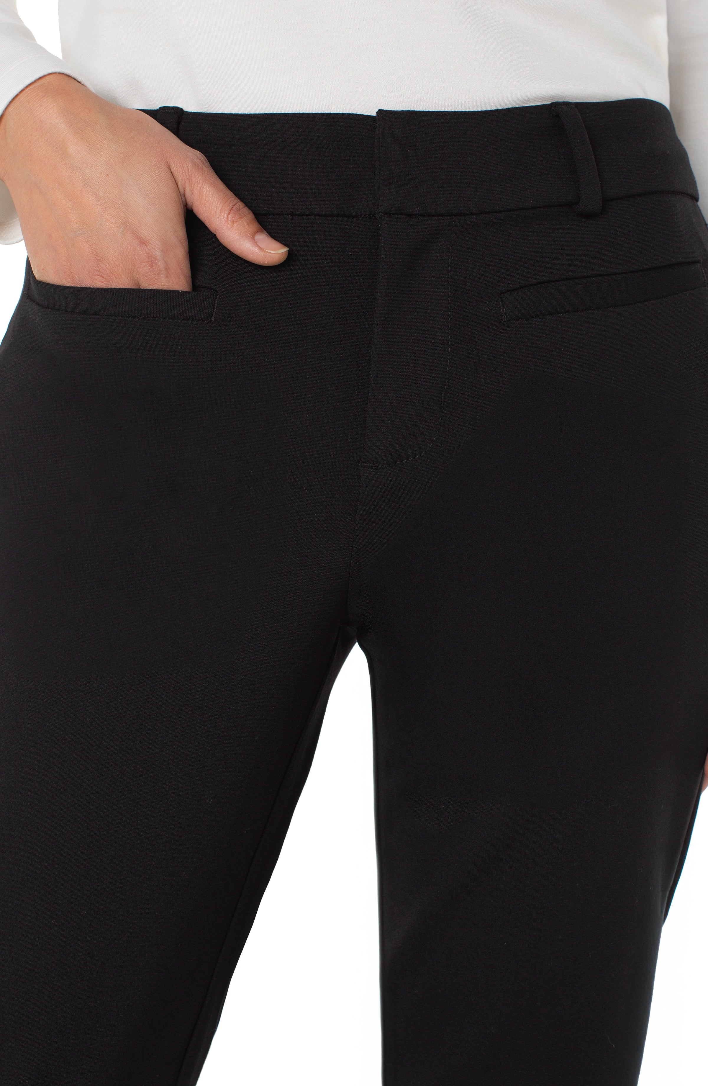 Women's Holly Welt Pocket Trouser - Black, Size 8 | Liverpool Los Angeles Women's Holly Welt Pocket Trouser - Black, Size 8 | Liverpool Los Angeles