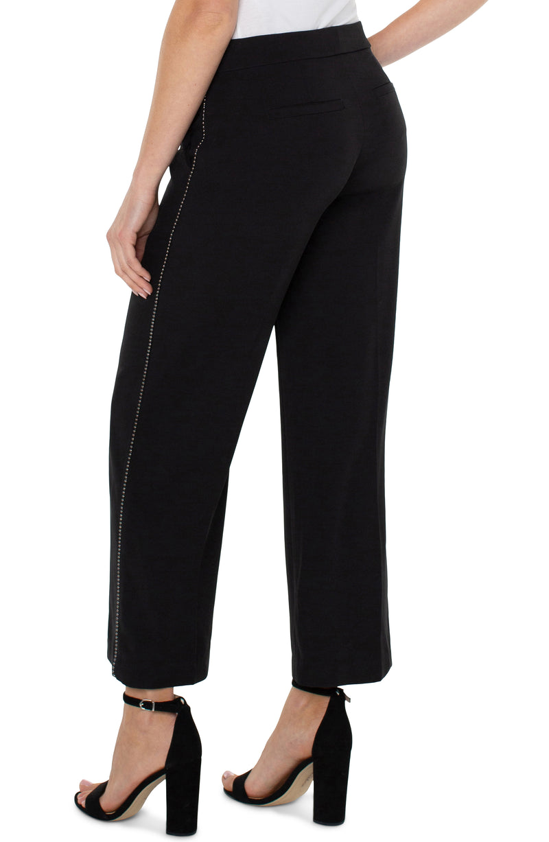 WIDE LEG ANKLE TROUSER WITH CHAIN TRIM-2