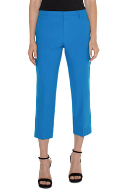 Open KELSEY CROP TROUSER WITH SIDE SLIT DIVA BLUE-1 in gallery view
