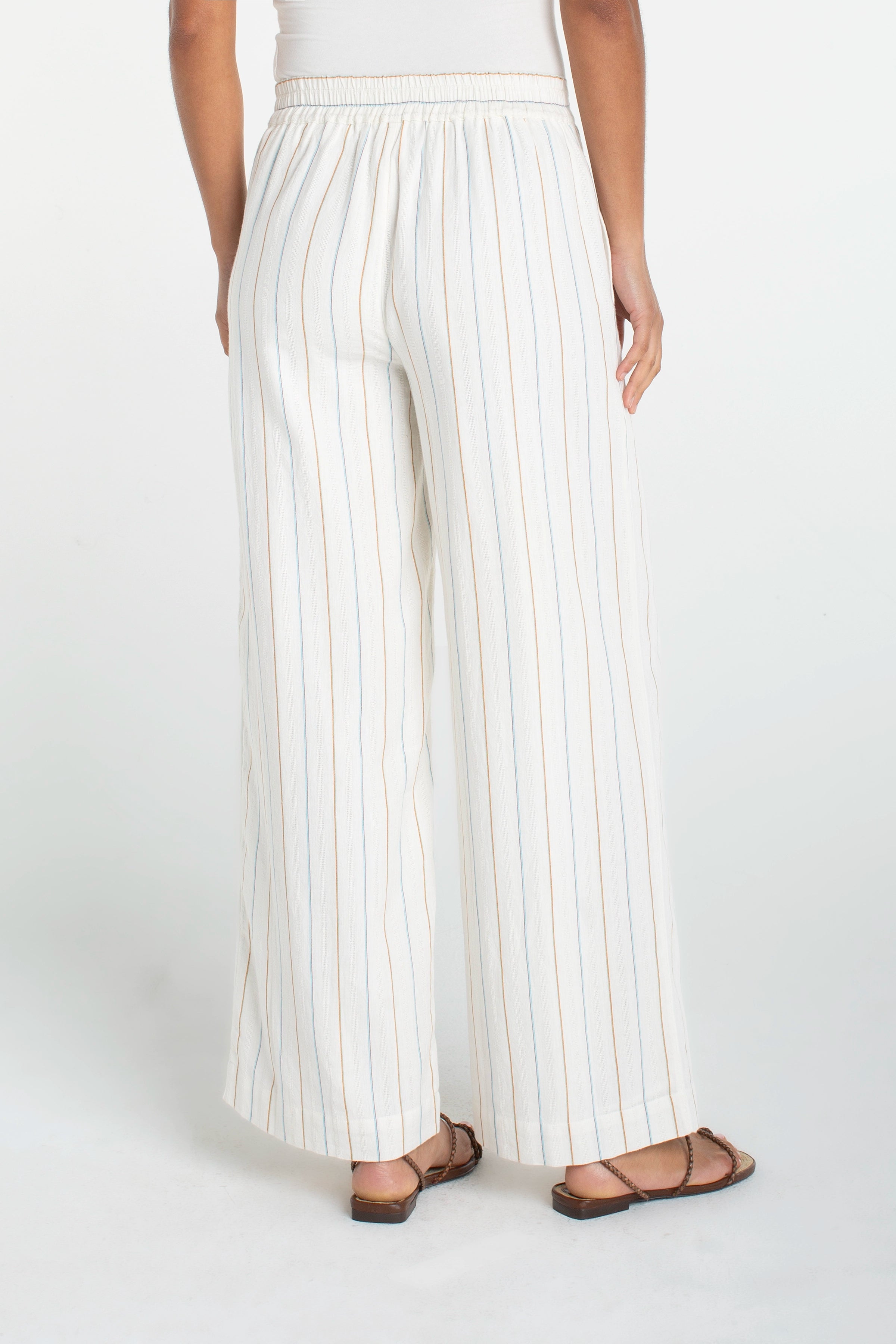 CREAM BLUE MULTI STRIPE