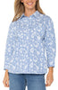 BLUE WHITE FLORAL STRIPE