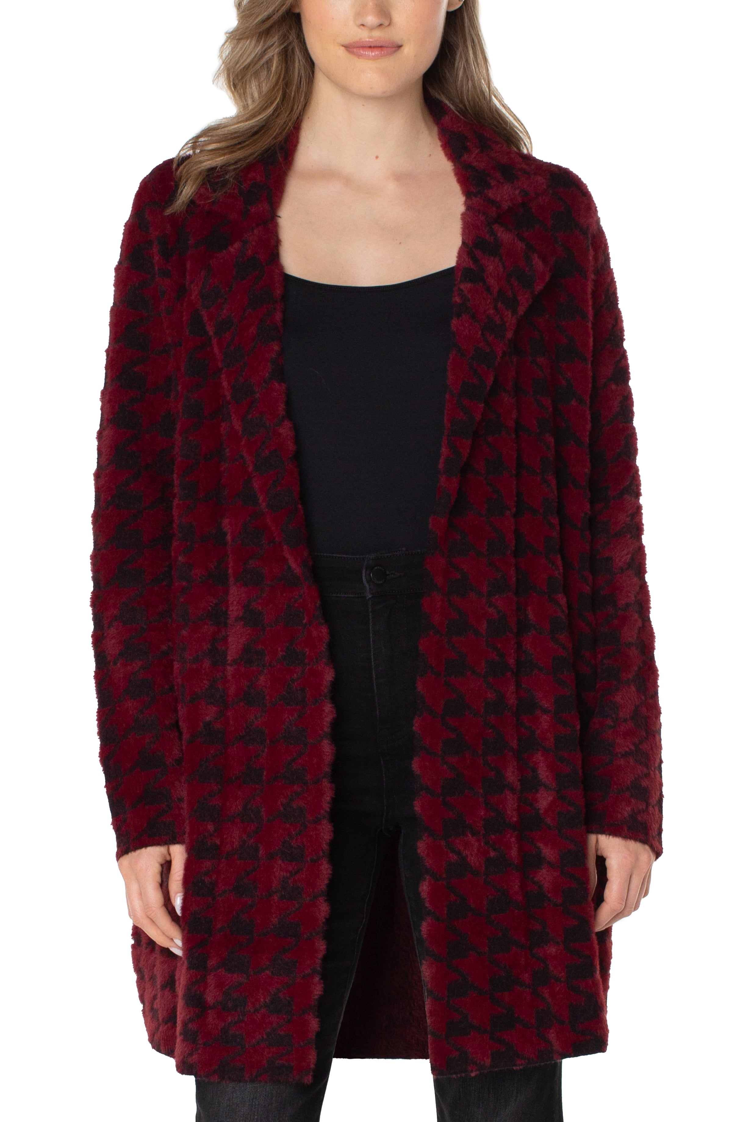 BURGUNDY BLACK HOUNDSTOOTH