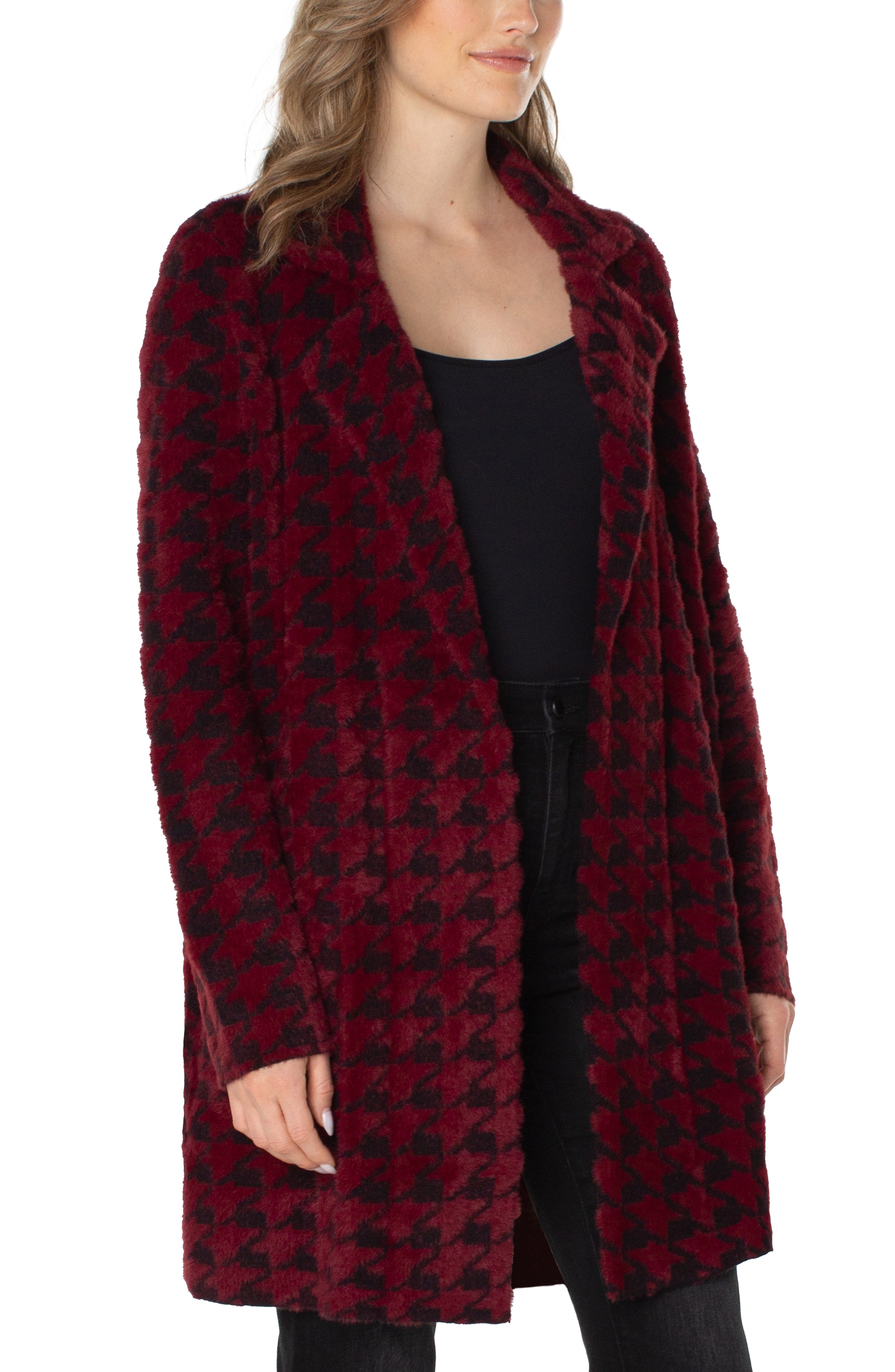 BURGUNDY BLACK HOUNDSTOOTH