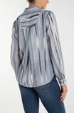 LONG SLEEVE BUTTON FRONT WOVEN SHIRT