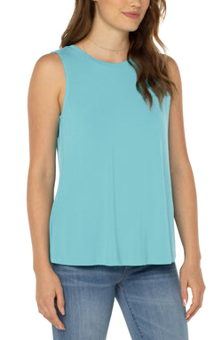 Open SLEEVELESS SCOOP NECK TANK TURQUOISE TIDE-1 in gallery view